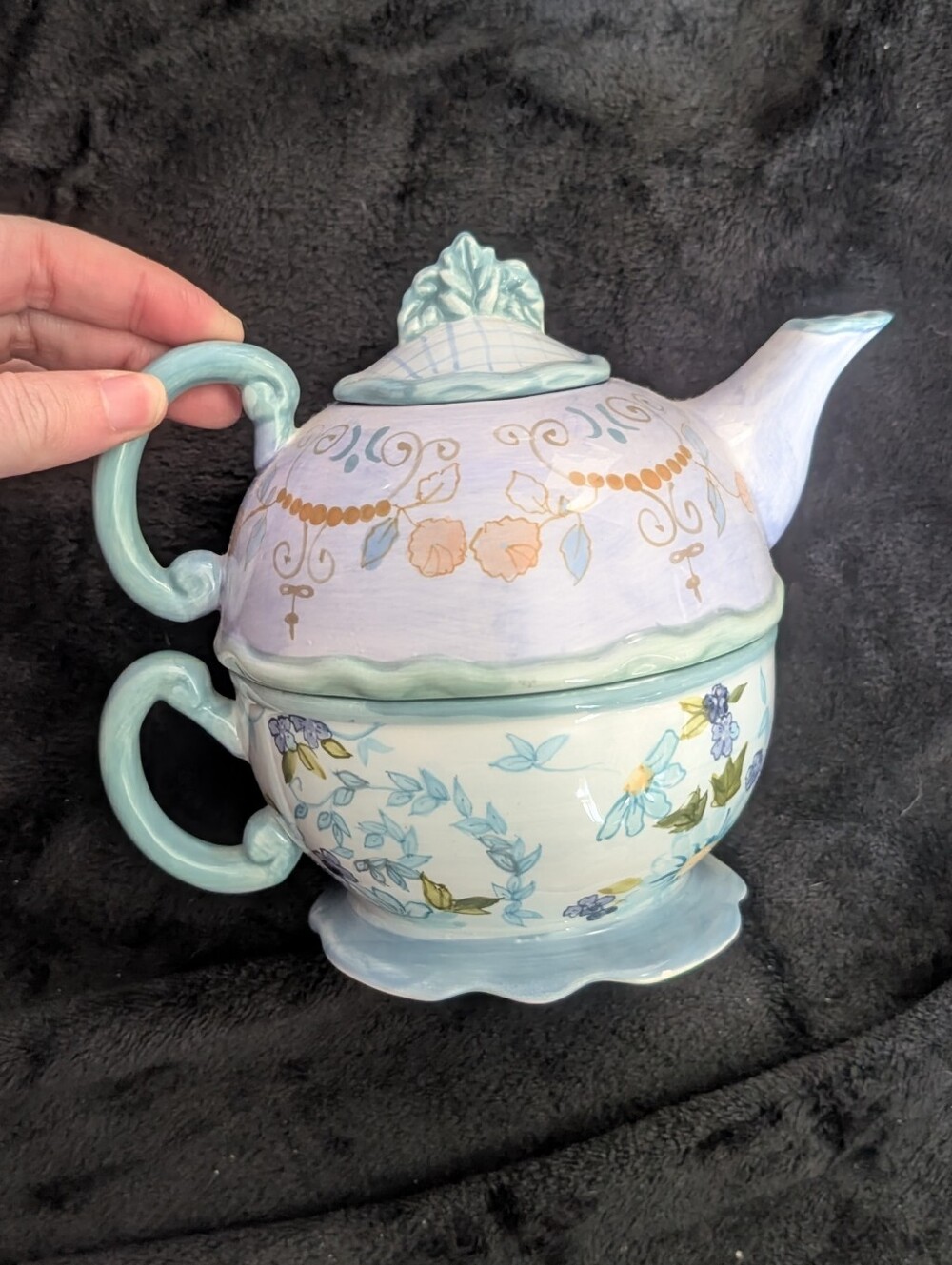Tracy Porter Tea For One Hand-Painted Ceramic Teapot Set